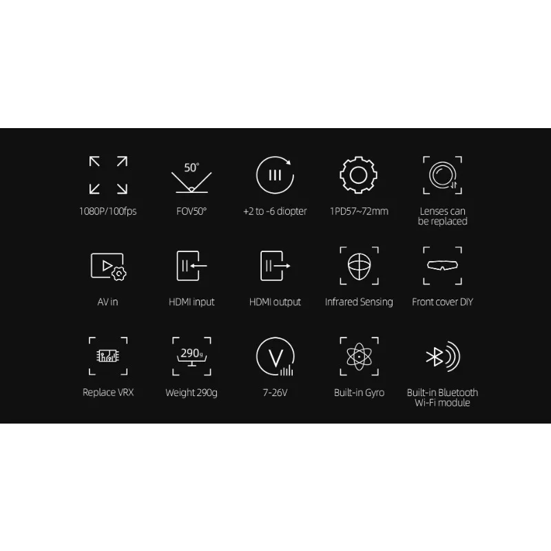 Avatar HD lunettes X 5.8GHz vi - Fpv Goggles Avatar Hd Receiver avis et prix